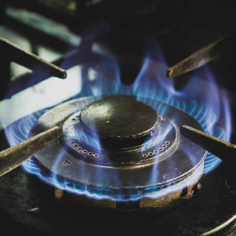 flame on a gas hob