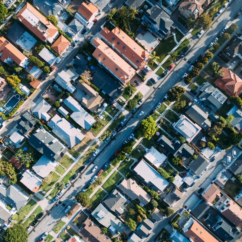 birds-eye view of houses